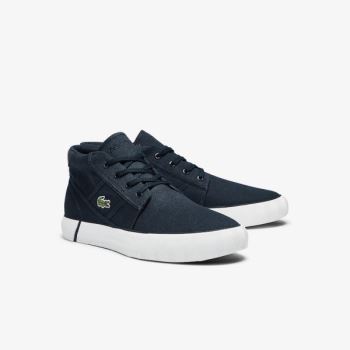 Lacoste Gripshot Mid Canvas and Leather Chukkas - Chukkas Boty Pánské Tmavě Blankyt / Bílé | CZ-60O9